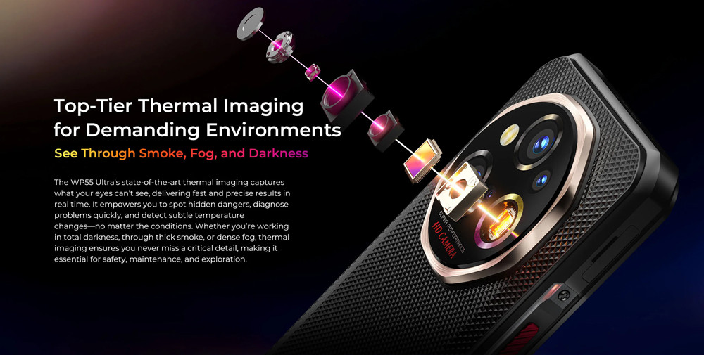 OUKITEL WP55 Ultra 5G Thermal Imaging Rugged Phone 48GB+512GB 11000mAh 108MP