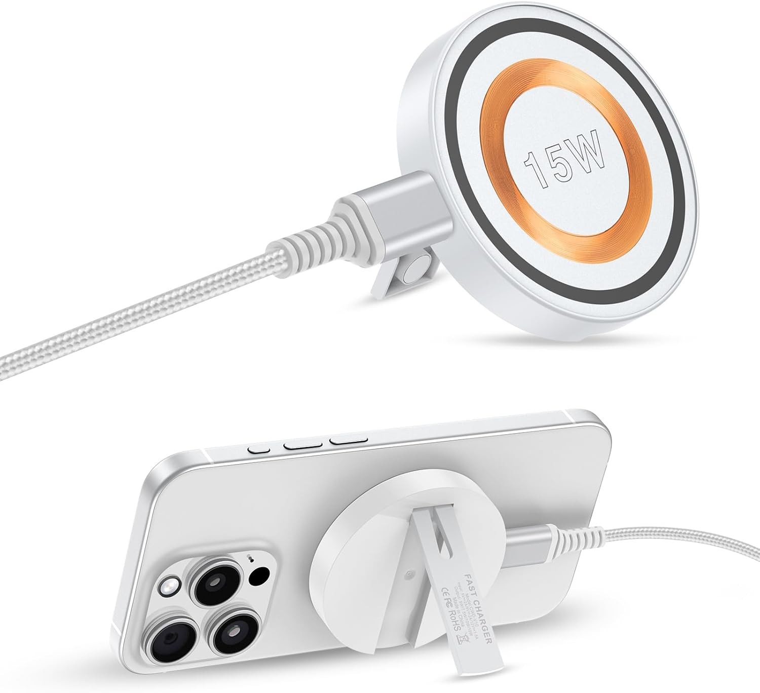 Wireless Fast Charging Pad for Samsung S25 Ultra, iPhone 17 Pro Max
