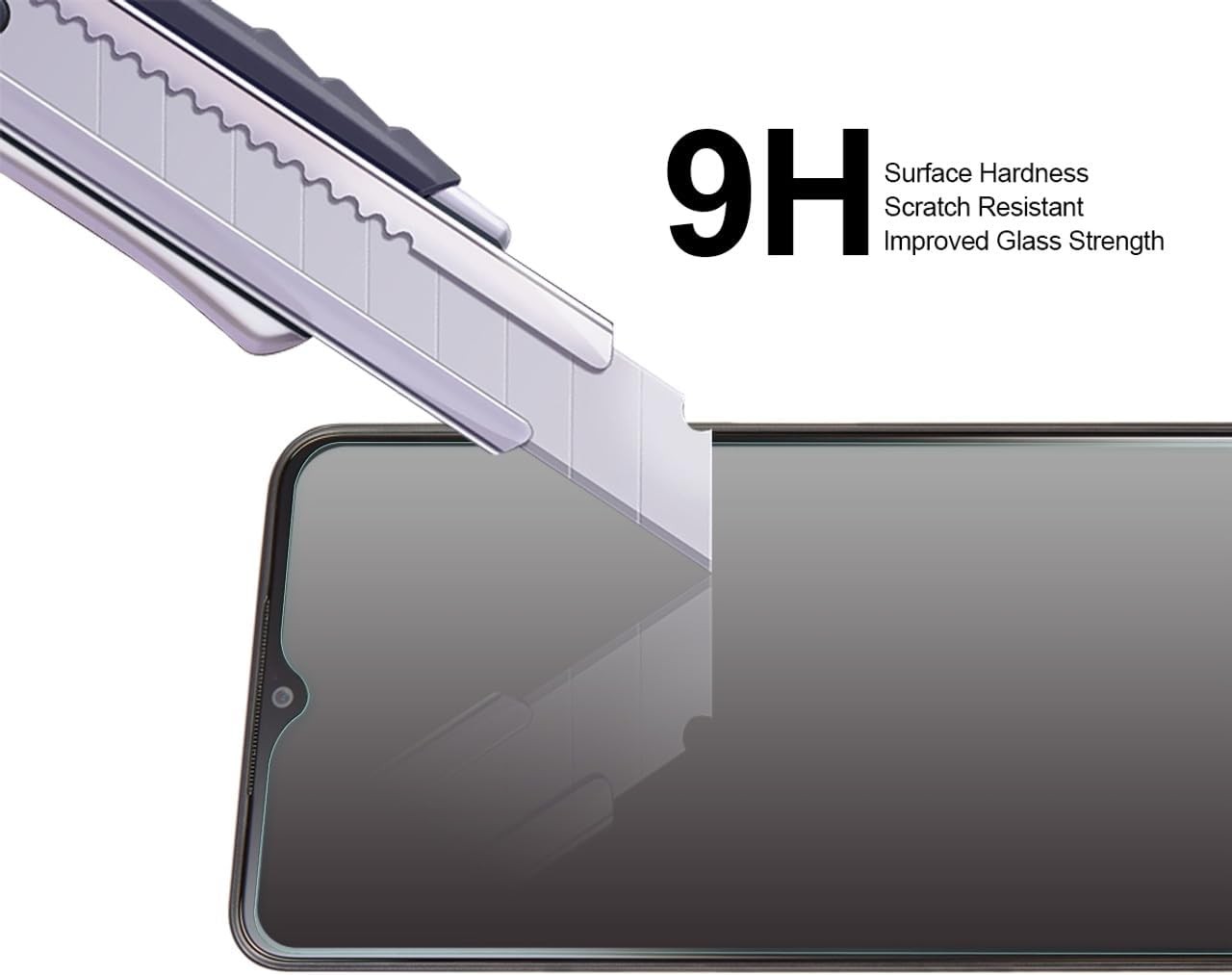 2 Pack Tempered Glass Screen Protectors for Samsung Galaxy A03s, Bubble Free, An