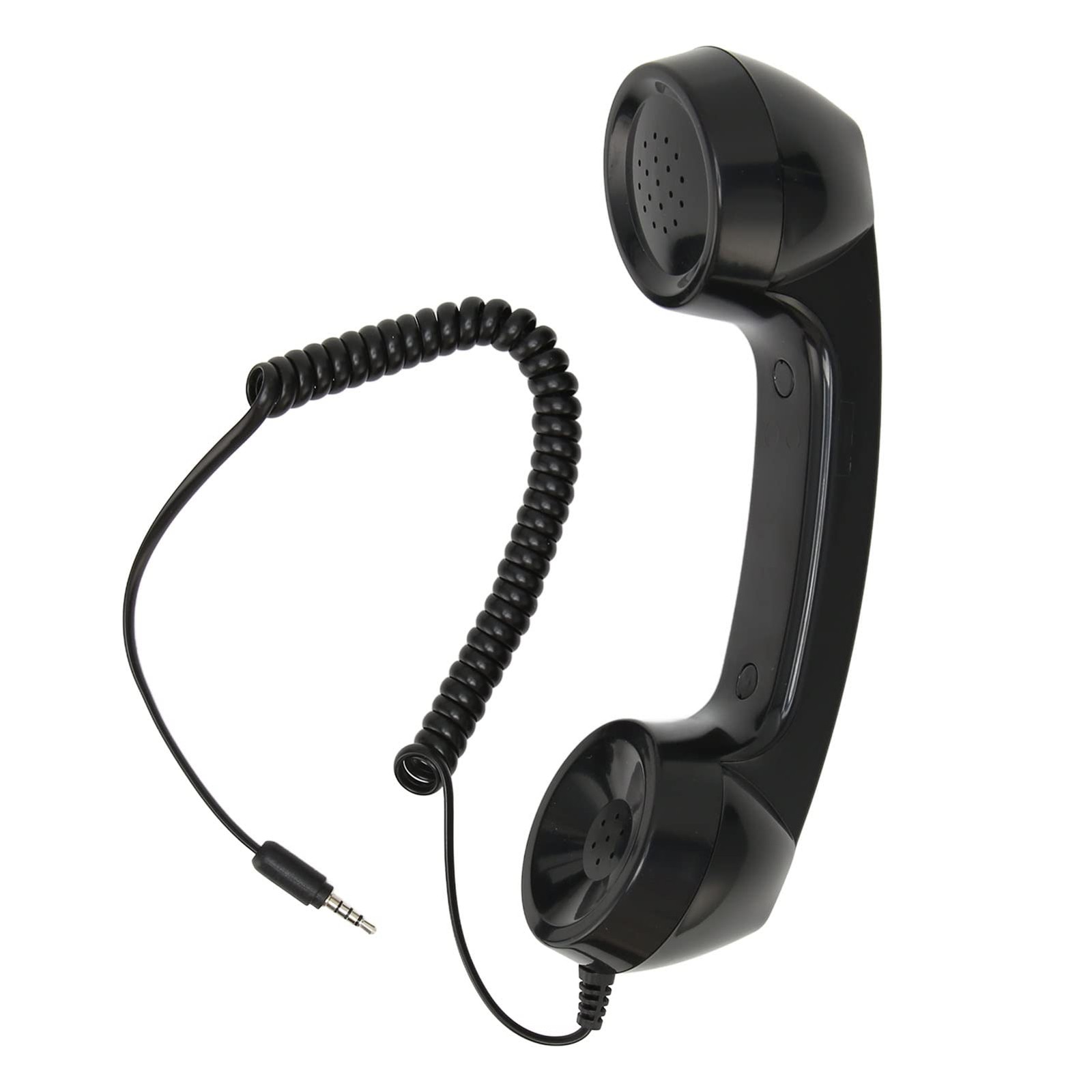 Retro Phone Handset Radiation Proof Receiver 3.5mm Sound Plug Microphone Black