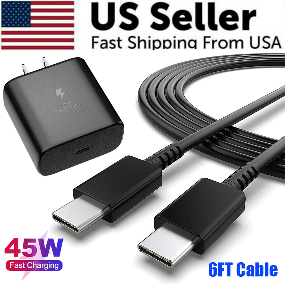 45W USB-C Super Fast Wall Charger 6FT Cable For Samsung Galaxy S20 S21 S22 S23+