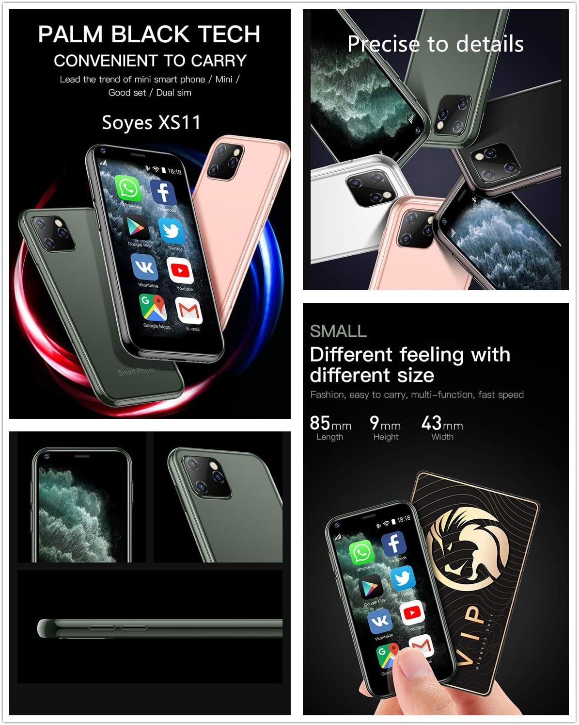 XS15 3G Mini Smartphone 3.0 Inch WiFi GPS Quad Core Android Cell Phones Camera