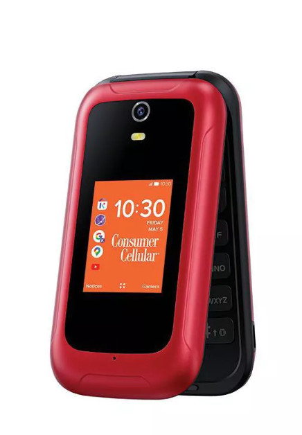 Consumer Cellular Iris Flip Phone (Unlocked) 8GB 5MP 4G LTE | Red – New Sealed