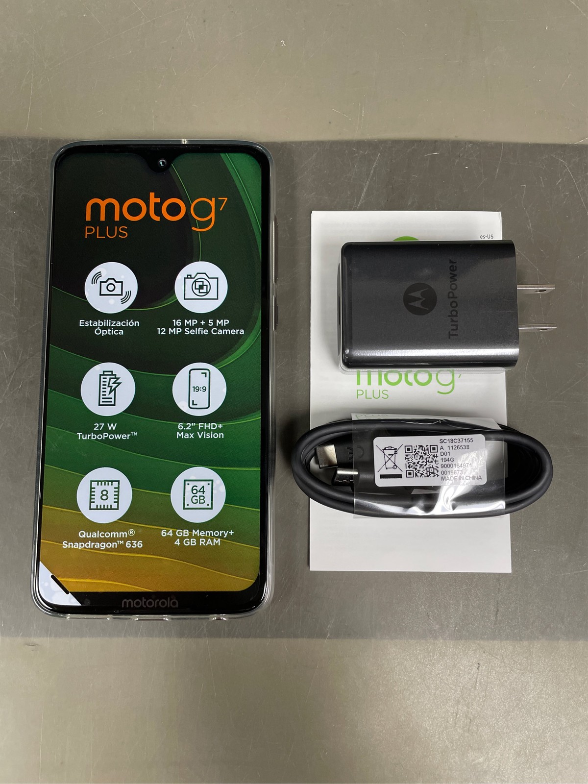 Motorola Moto G7 Plus | Unlocked | Made for US 4/64GB | 16MP Camera | 2019 | Bla