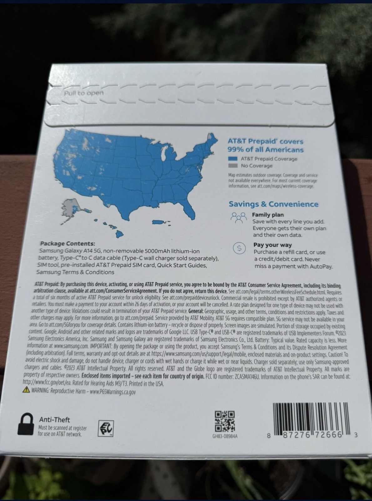 Samsung Galaxy A14 5G SM-A146U 64GB Black AT&T Brand New Sealed PREPAID PHONE