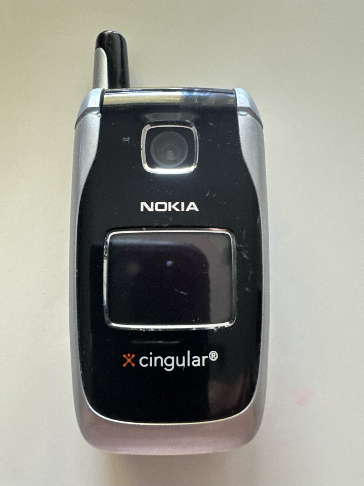 Nokia 6102b – Black and Silver ( Cingular ) Rare Cellular Flip Phone UNTESTED