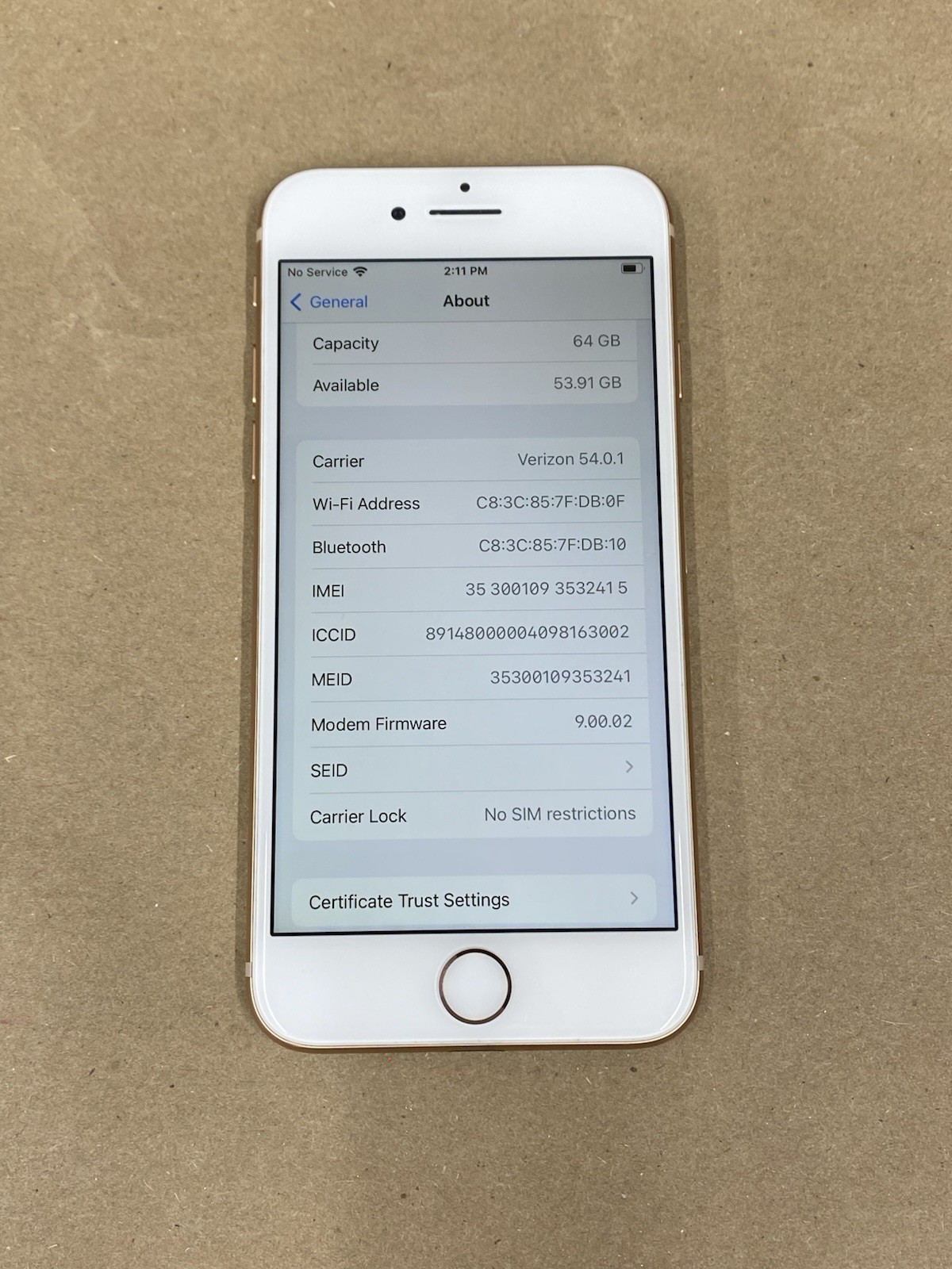 Apple iPhone 8 64GB NQ742LL/A A1863 Rose Gold-No Carrier-87% Batt-Unlocked-N372