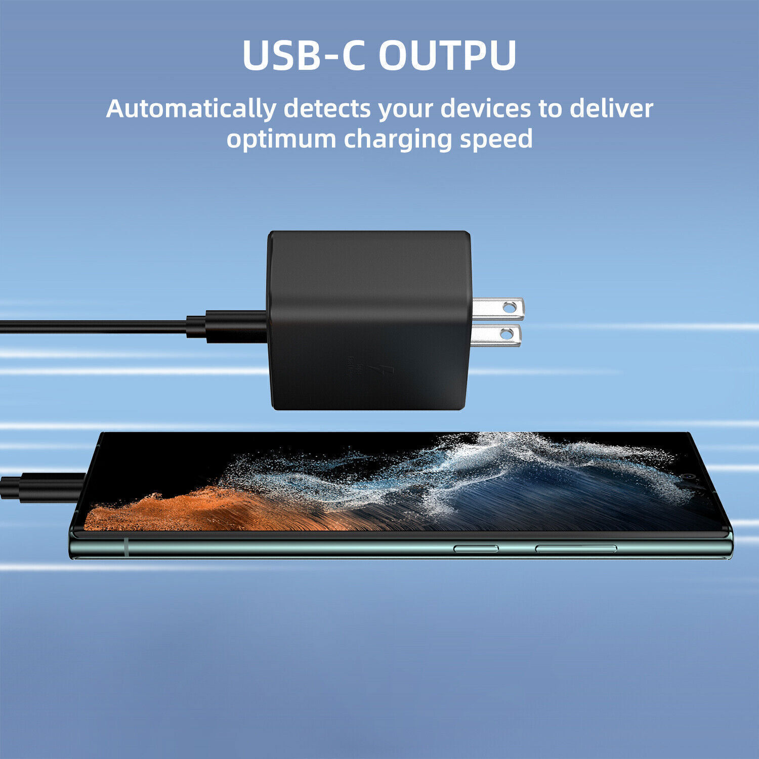45W Fast Wall Charger Adapter 6ft Type-C Power Cable For Samsung S22 S21 S20 FE