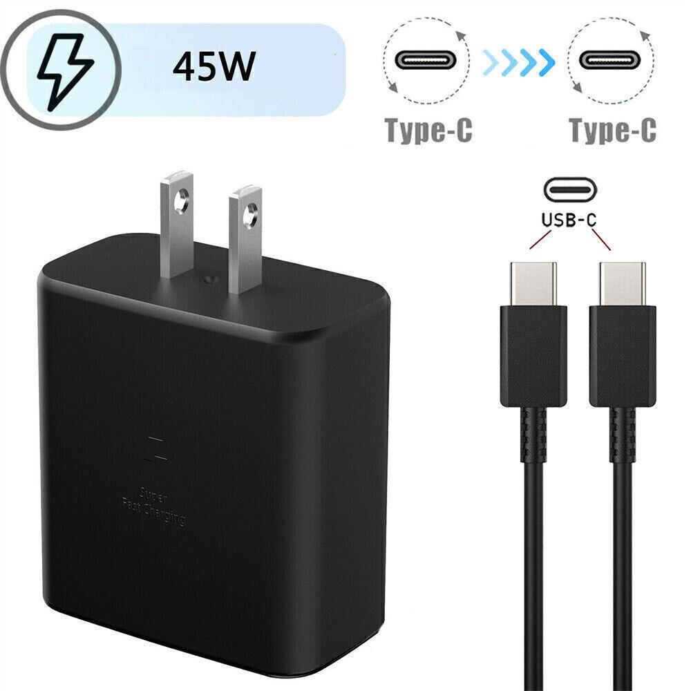 45W Super Fast Wall Charger Plug +6ft Cable USB-C for Samsung Galaxy S25 S24 S23