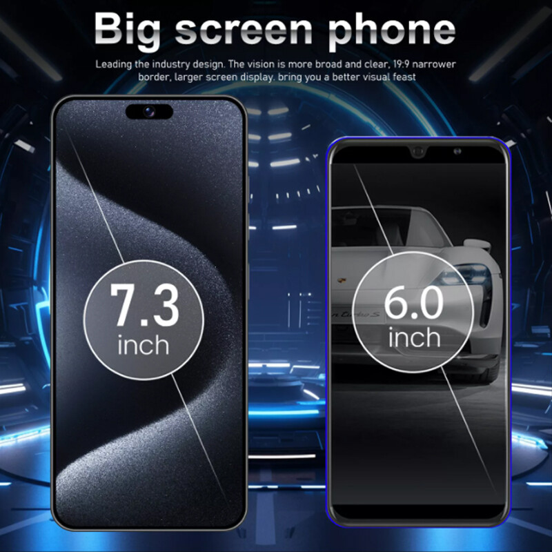 Unlocked 6.8″ New Android Smartphone 6800mAh Dual Sim Mobile Phone 128GB Black