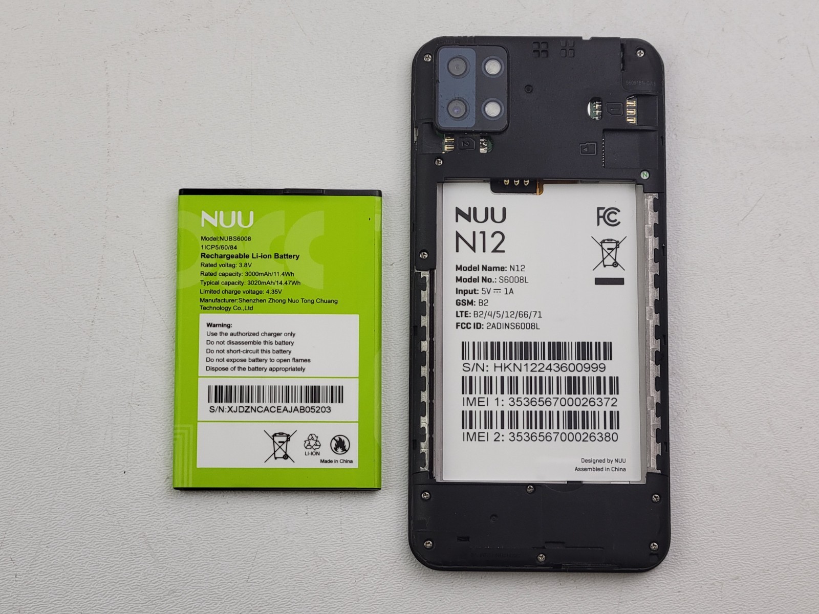 NUU N12 (S6008L) 32GB – Black (CARRIER UNKNOWN) Smartphone – CRACKED – H6208