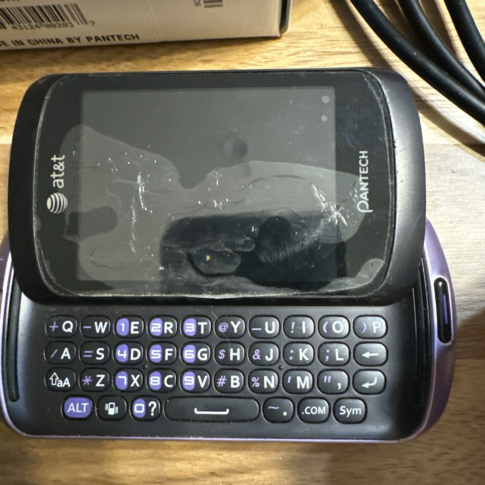 Pantech Unlocked Swift P6020 Touch Slide Purple Phone AT&T Violet