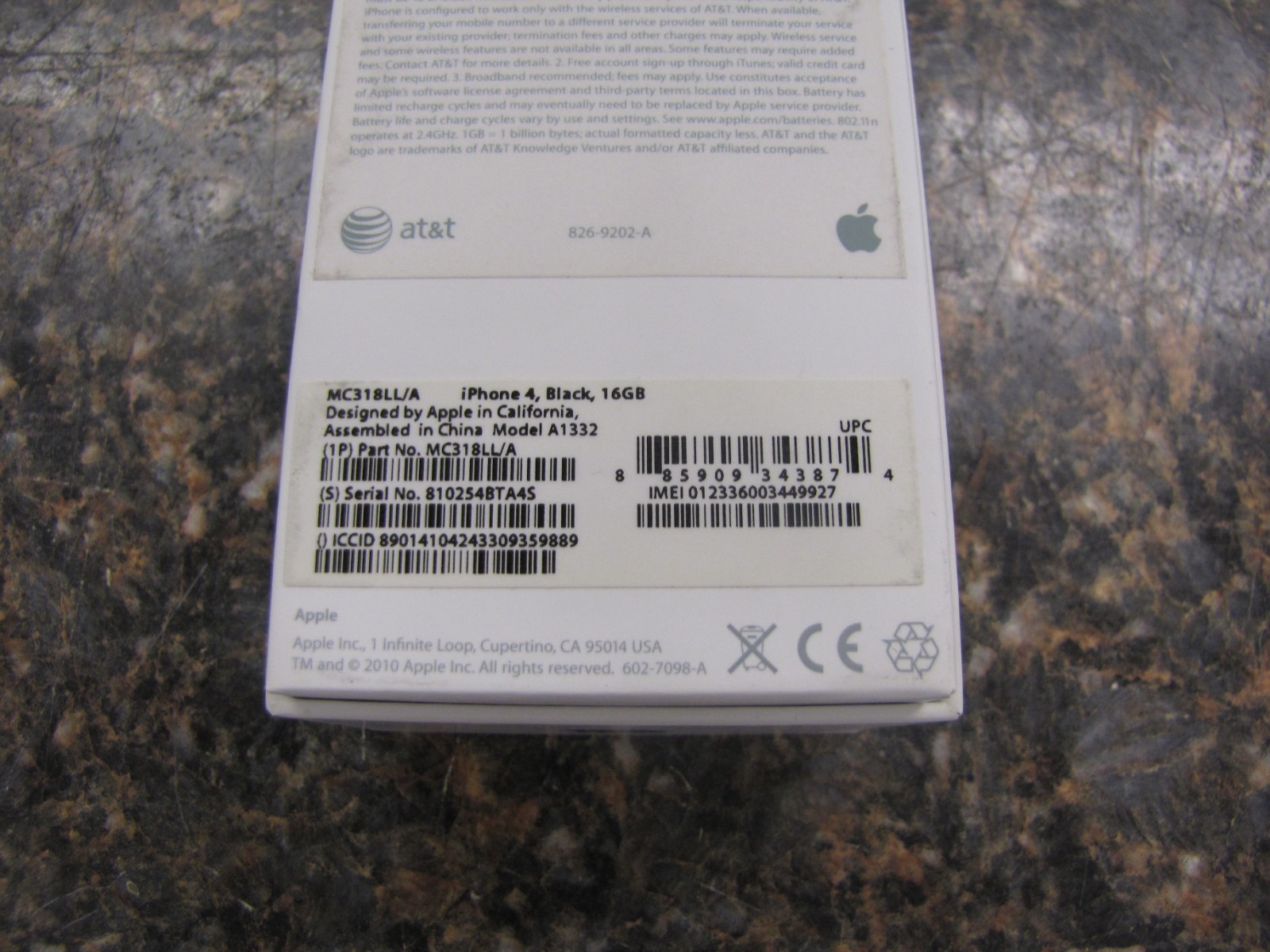 Apple iPhone 4 16GB Black Model A1332 in Original Box – Bulged battery