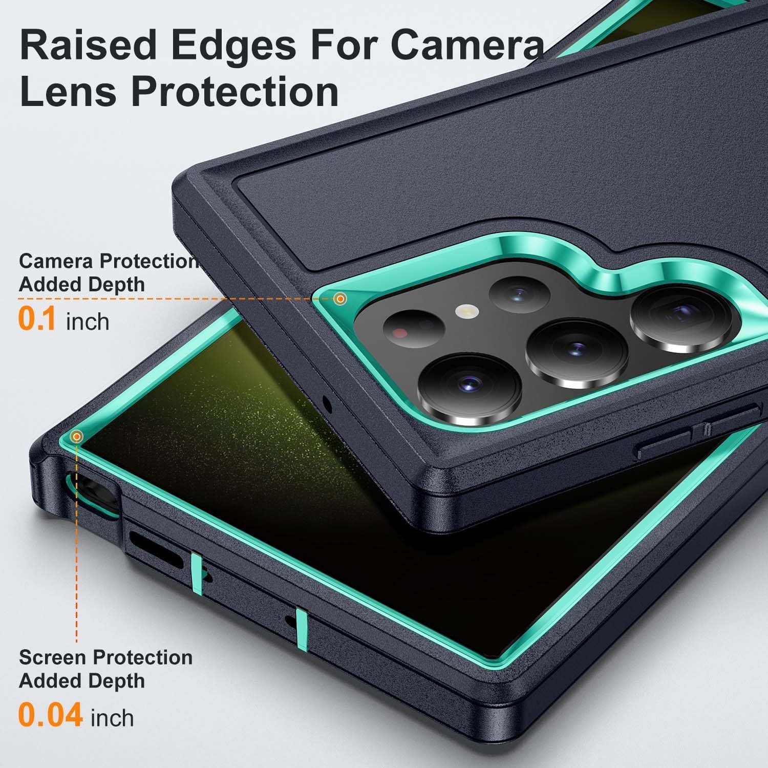 Designed for Samsung Galaxy S25 Ultra Case 3 in 1 Heavy Duty Rugged Shockproof