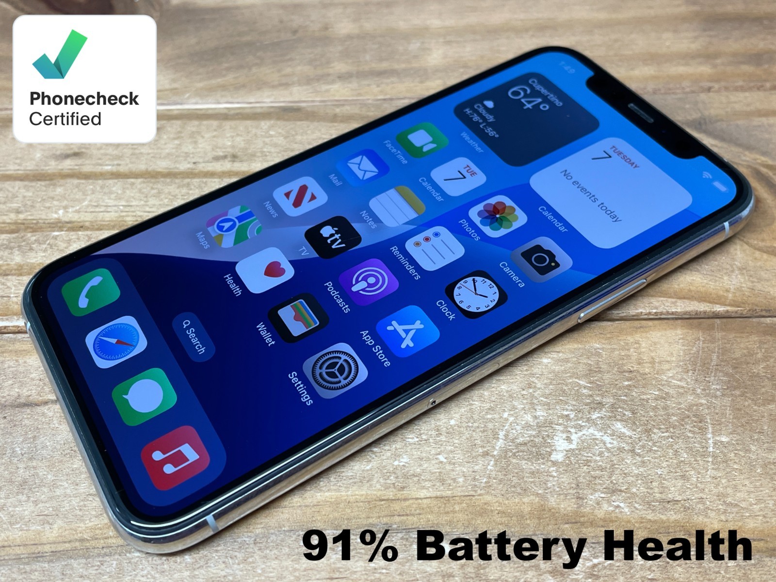 Apple iPhone 11 Pro – 256 GB – Silver (Unlocked) A2160 – C Grade – 91% Bat