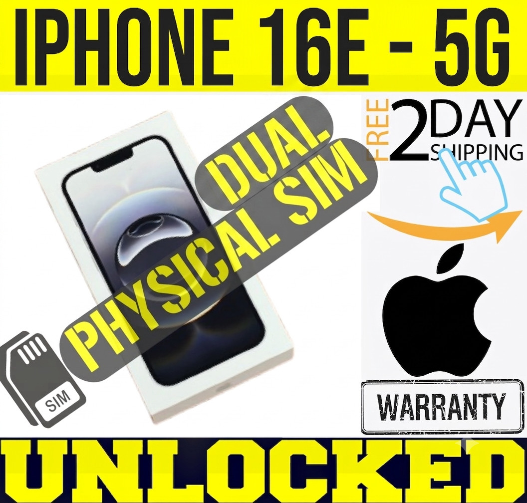 APPLE IPHONE 16E – 256GB (UNLOCKED) BLACK ✅DUAL PHYSICAL SIM ✅ A3410 ❖SEALED❖