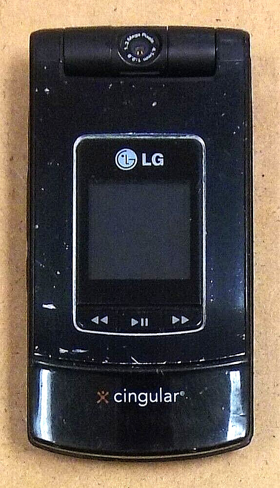 LG CU500 – Black and Silver ( AT&T / Cingular ) Very Rare Cellular Flip Phone