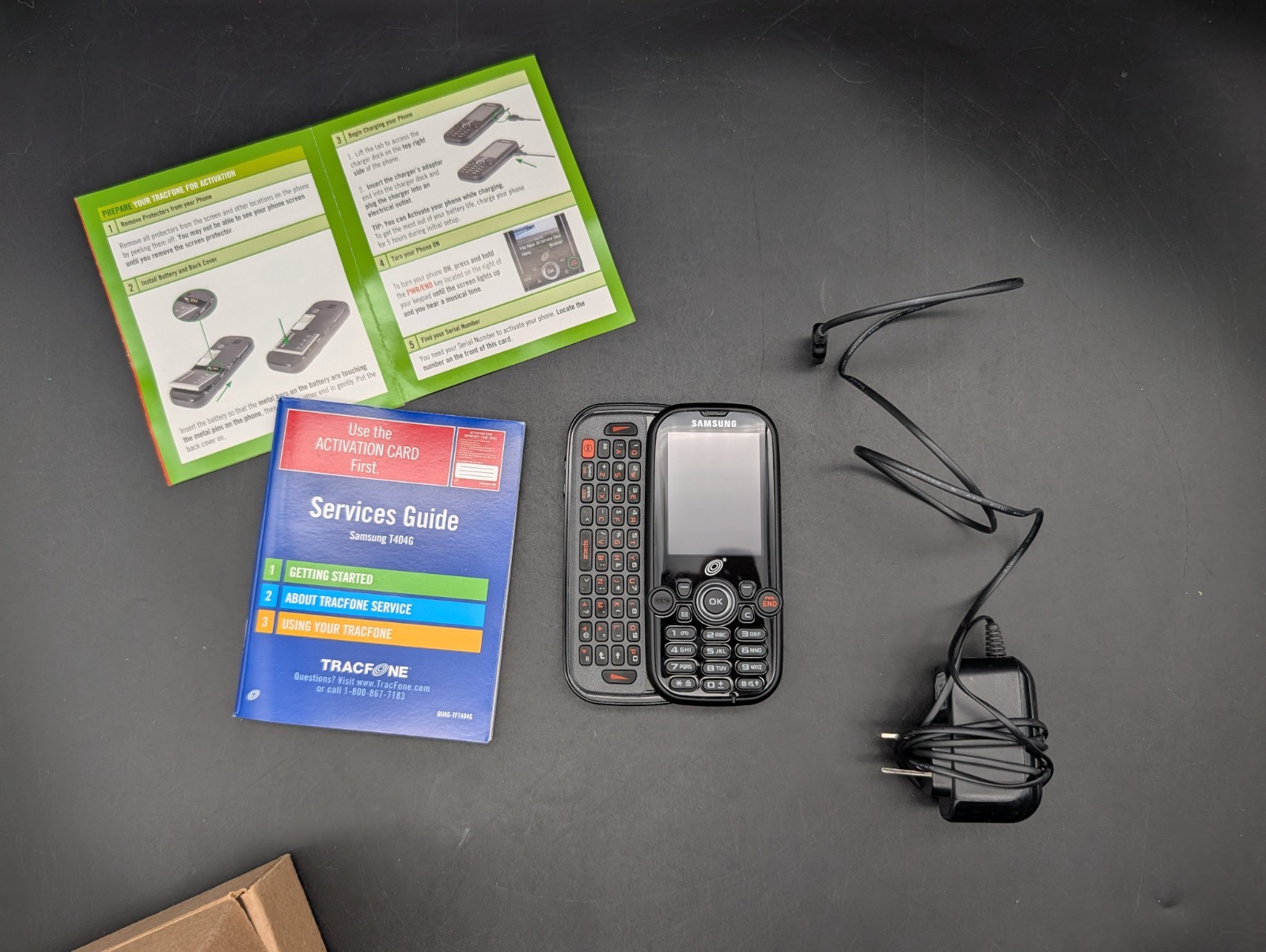 Samsung SGH-T401G Black Slide Phone Tracfone New Open Box