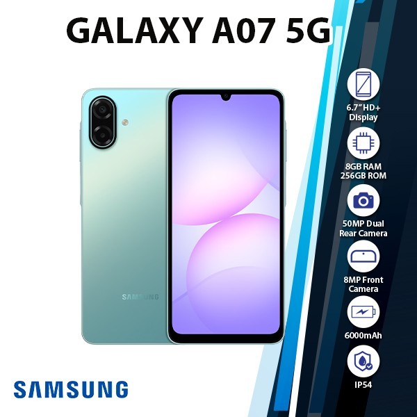 Samsung Galaxy A07 5G Android Cell Phone (8GB+256GB/GREEN/Dual SIM/Unlocked)