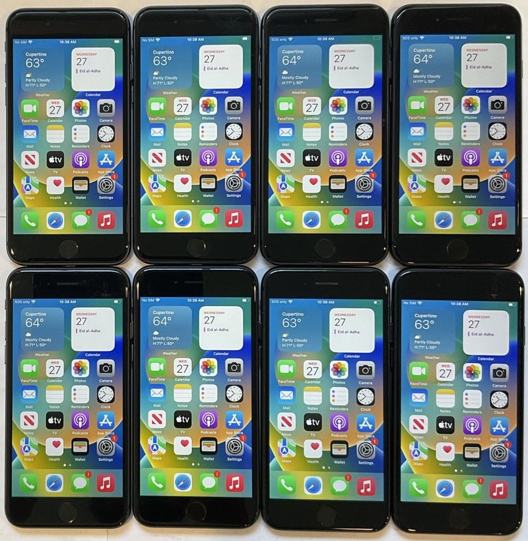EIGHT NICE TESTED USED GSM UNLOCKED APPLE iPhone 8, 64GB A1863 MQ722LL/A PHONES