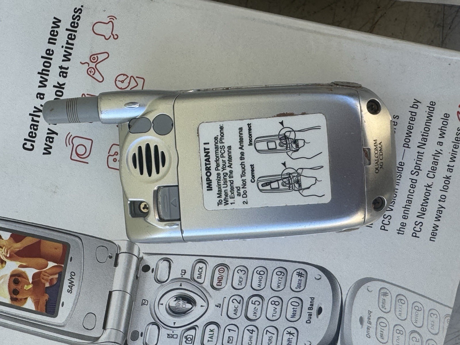 Sanyo PM-8200 Sprint Dual-Band Tri-Mode PCS CellPhone Camera Silver (PM8200KITS)