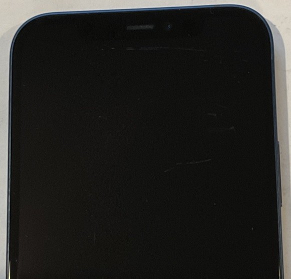 USED BLUE GSM UNLOCKED iPhone 12, 64GB A2172 MGEK3LL/A WITH 93% BATTERY HEALTH.
