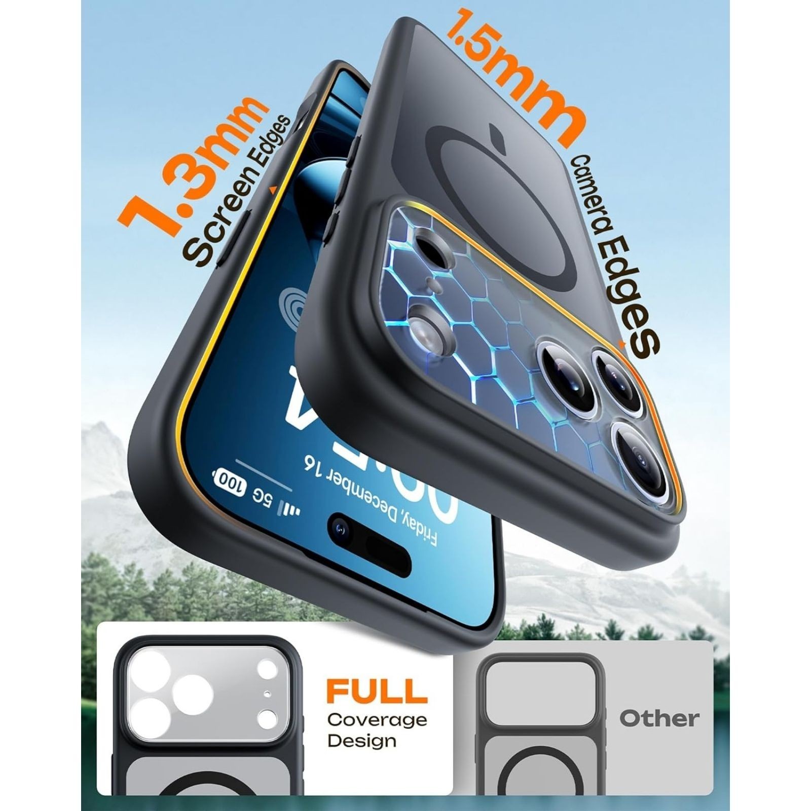 iPhone 17 Pro Case, Built-in Magnetic Ring, Full Camera Protection, Drop Protect