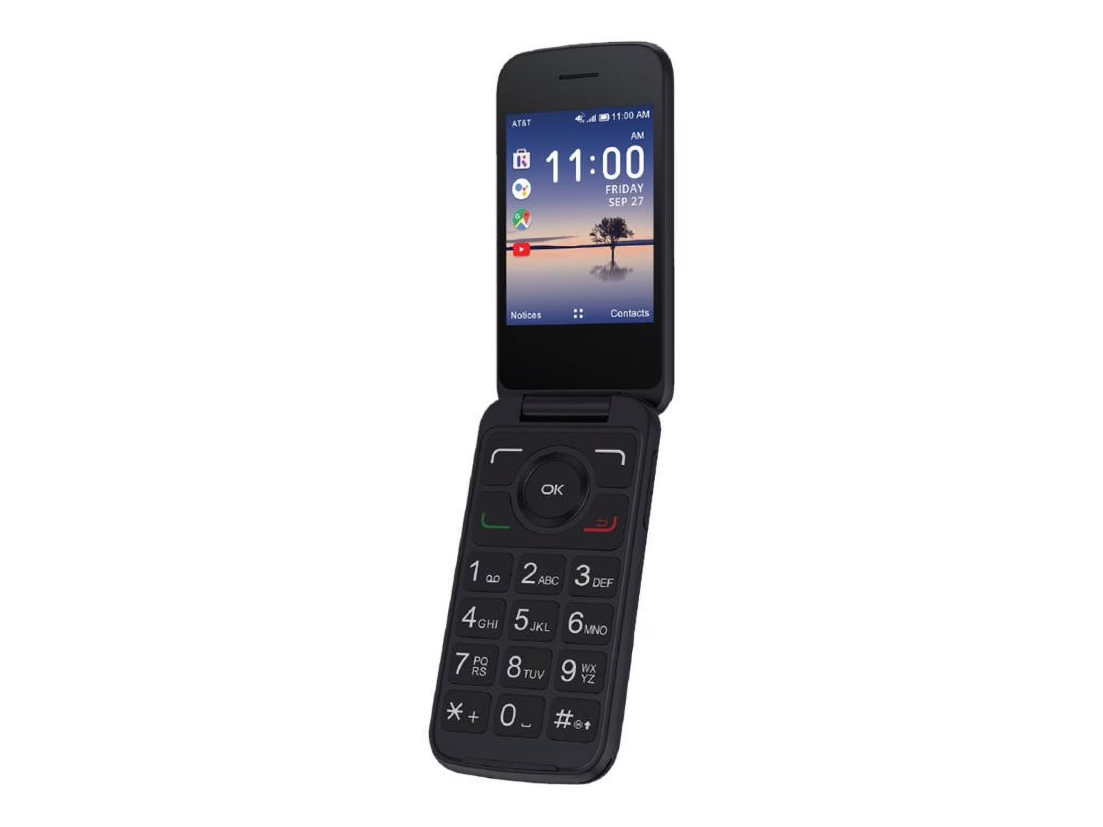 AT&T Alcatel 4052R 2.8″ 4GB Memory GSM Smart Flip Phone – Black (Good Refurb)