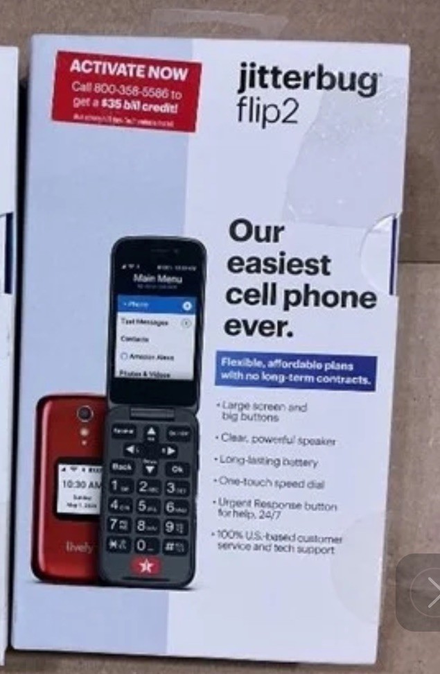 New Lively Flip Jitterbug Flip 2 Cell Phone for Seniors RED