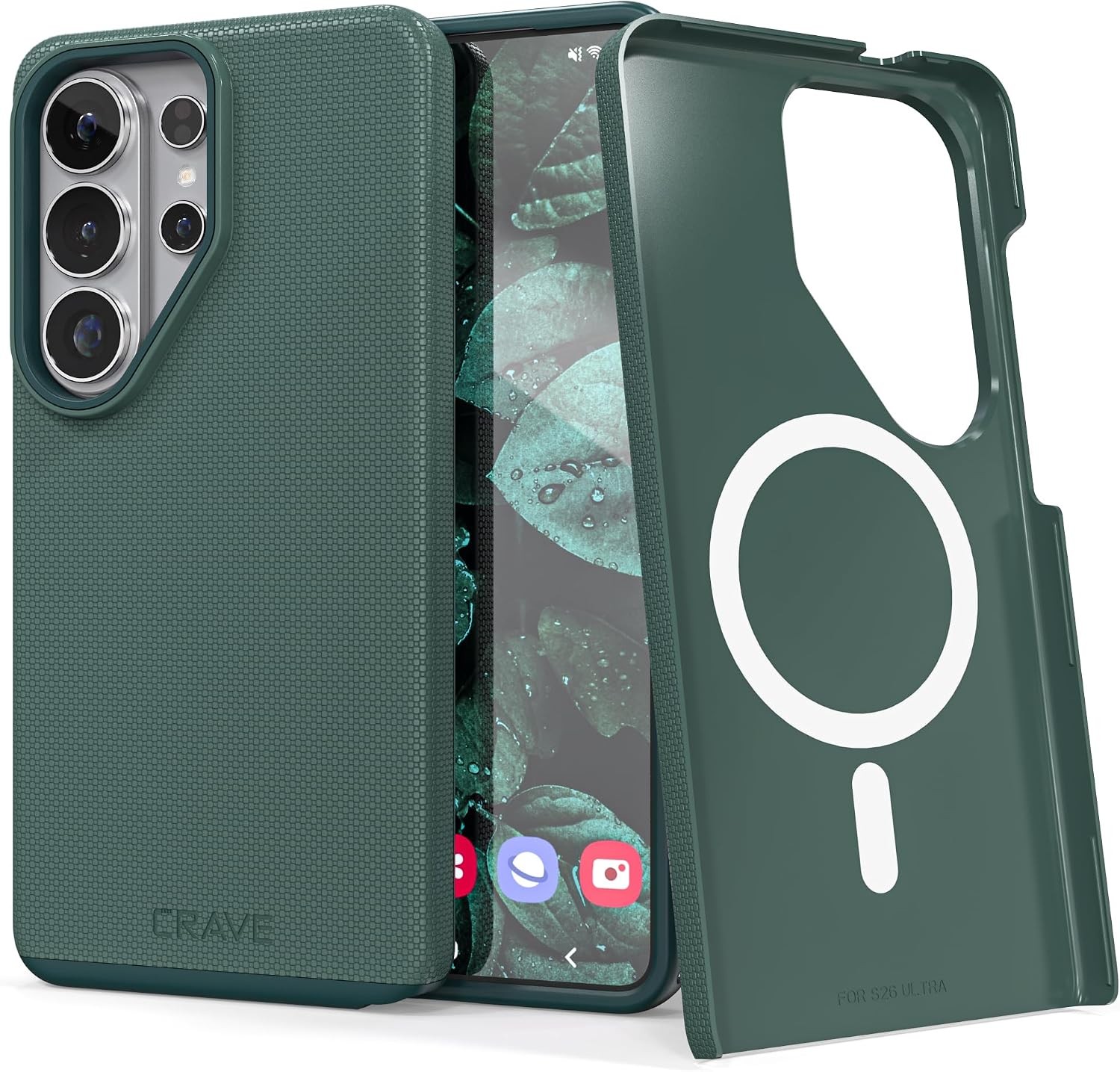 Samsung Galaxy S26 Ultra Case, Shockproof Protection Dual Layer – Forest Green