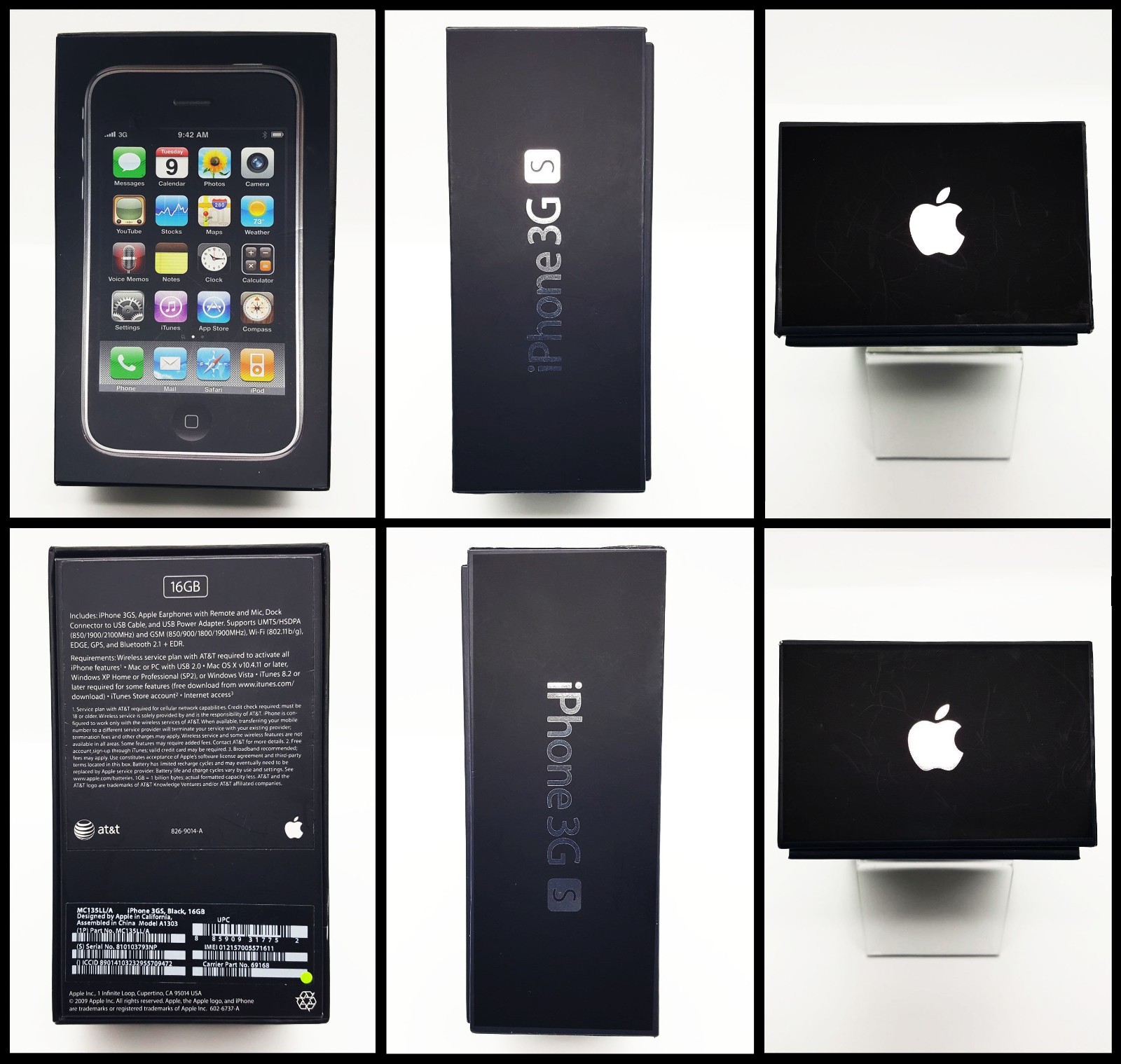 iPhone 3GS 16GB Black Mint Condition iOS 3.1.3 A1303 (GSM) RARE