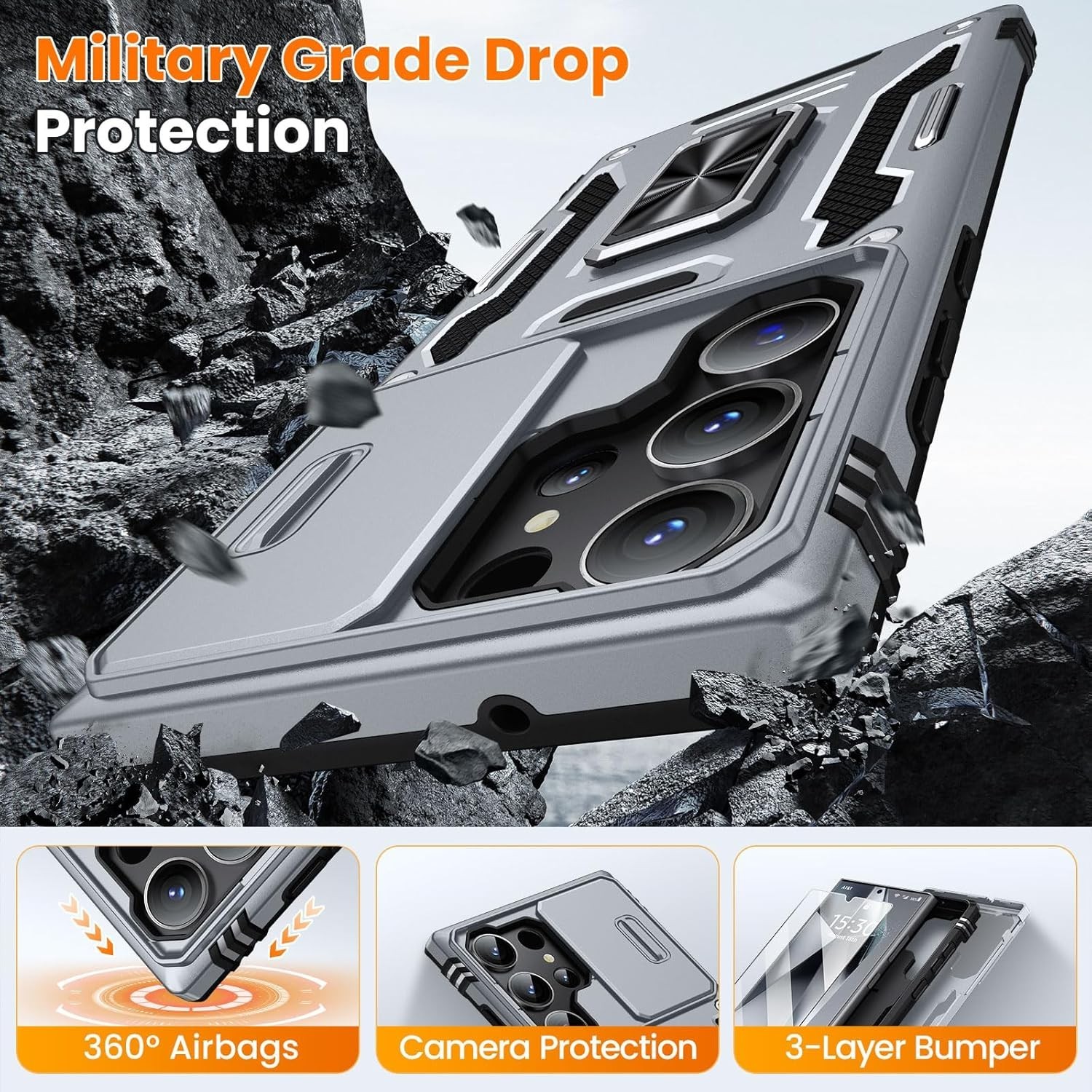 For Samsung Galaxy S24 Ultra Case Military Grade & shockproof Protective cover