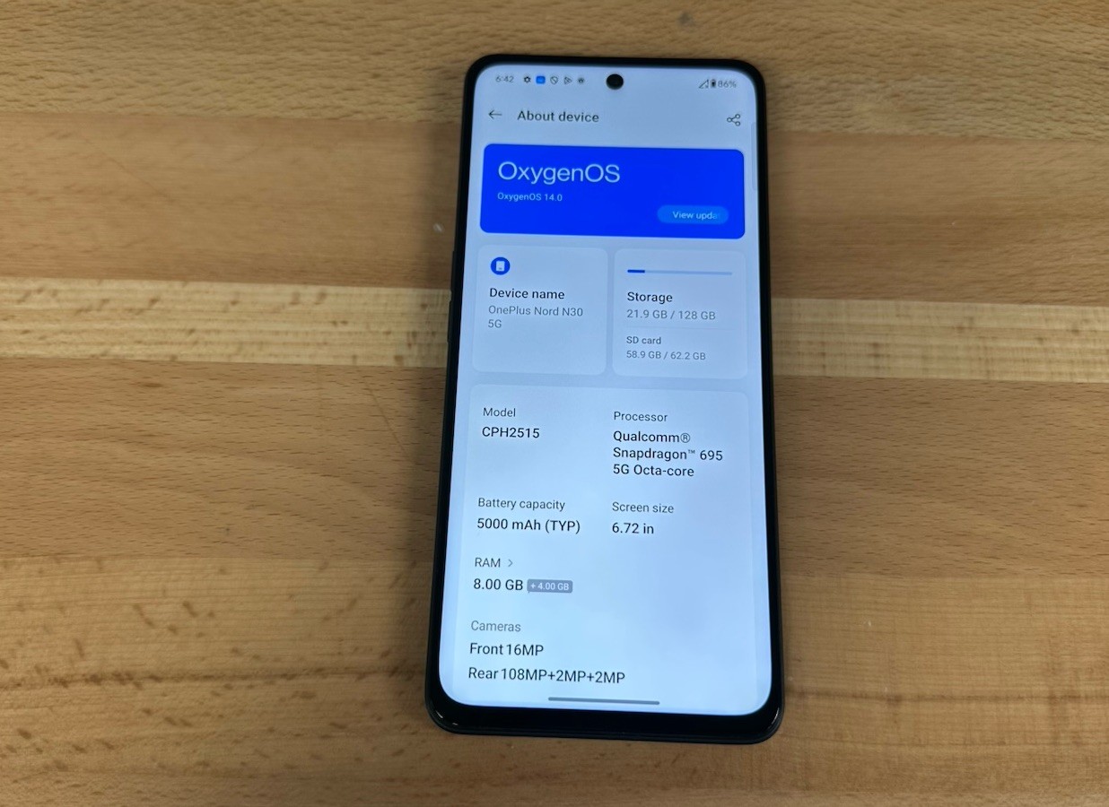 T-Mobile OnePlus Nord N30 5G CPH2515 128GB 6.72″ (Chromatic Gray)