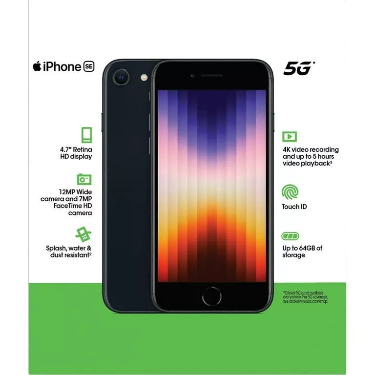 New in Sealed Apple iPhone SE 3rd Gen (2022)64-256GB Unlocked 2 YRS WARRANTY