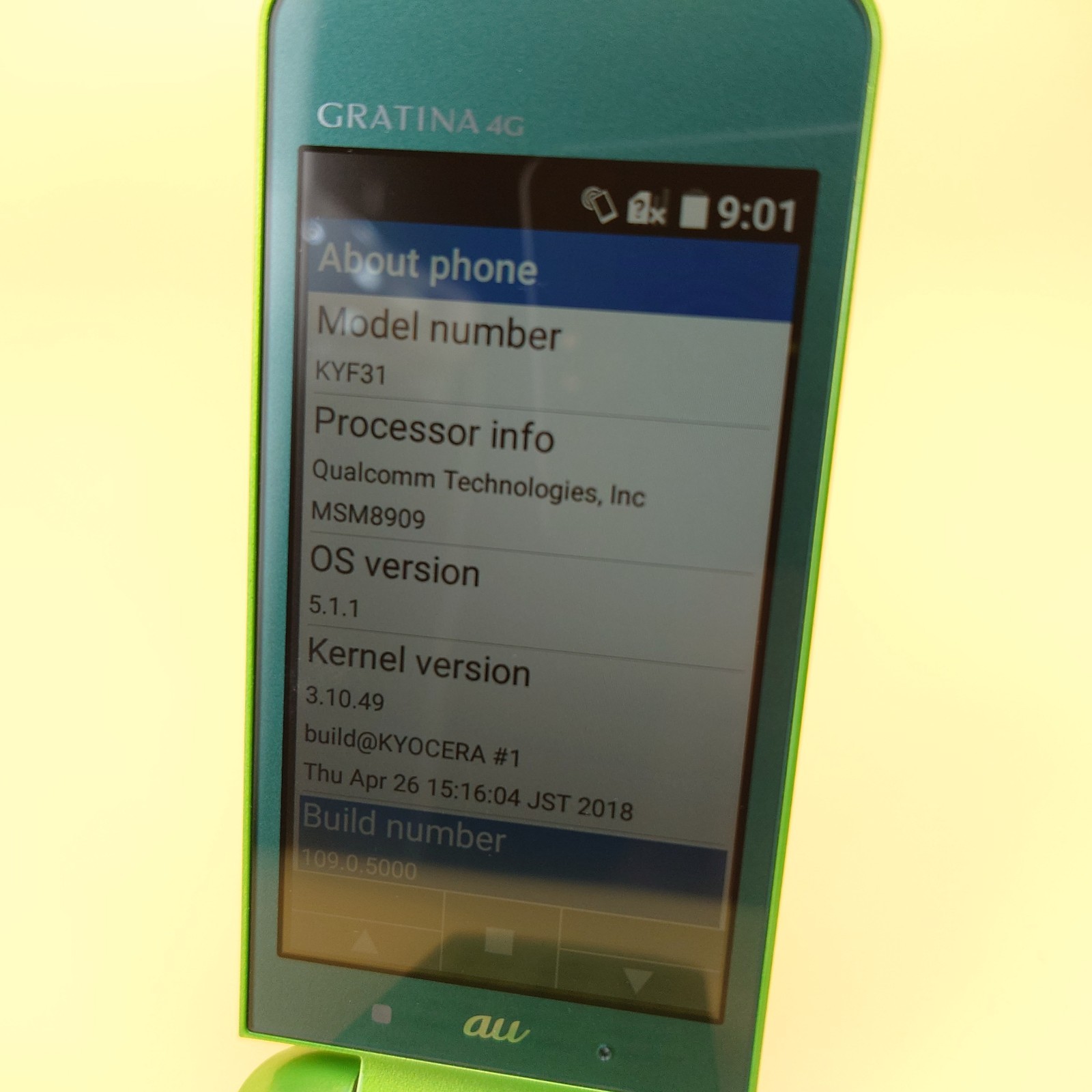 Kyocera KYF31 GRATINA 4G Unclocked Android Flip Feature Phone Green Tested