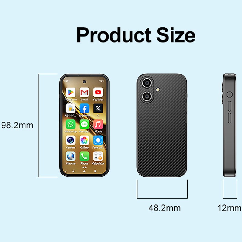 4G LTE MINI Smartphone Android 12 Cell Phone Pocket Dual SIM Mobile UNIWA Q333