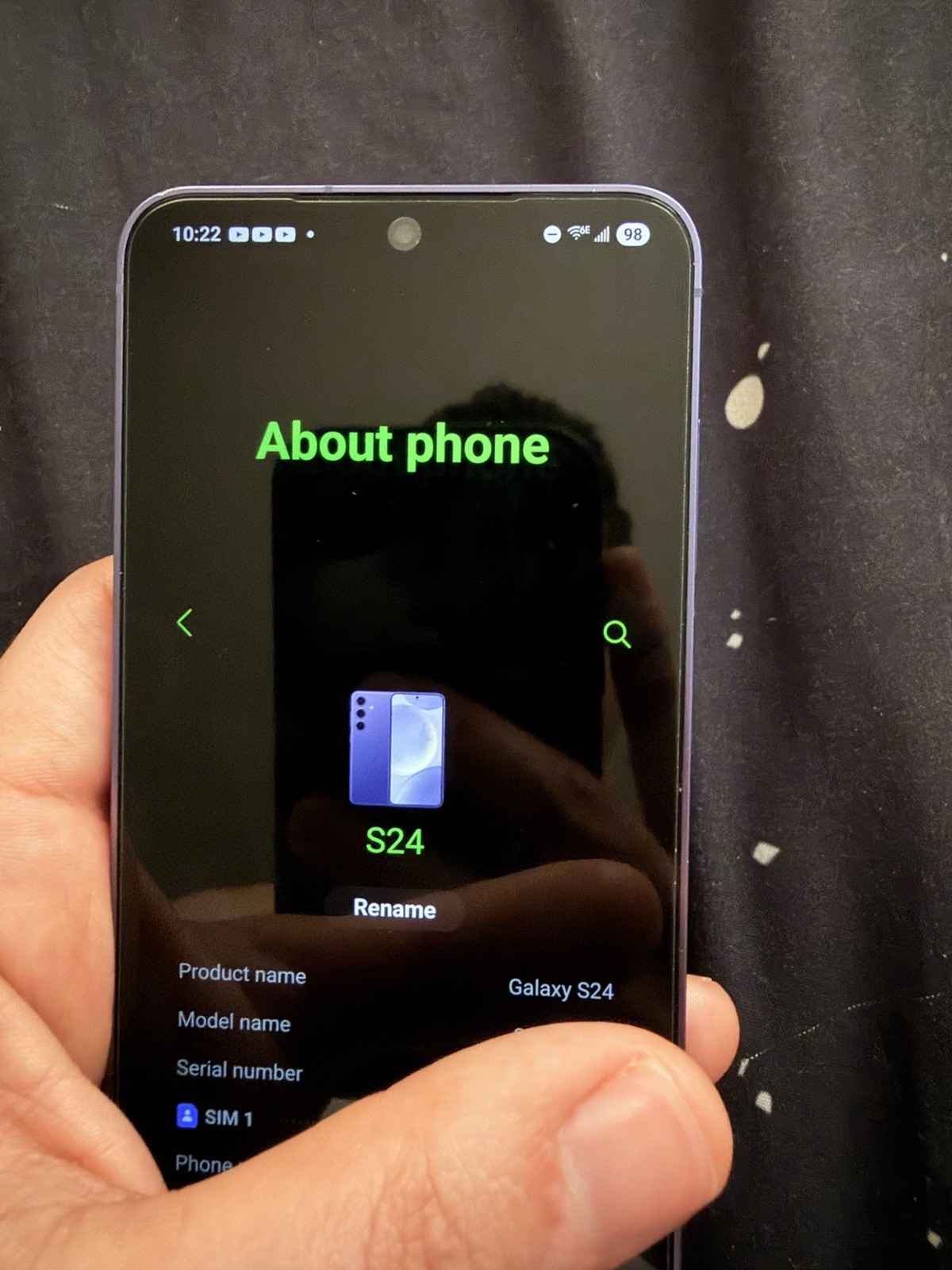 Samsung Galaxy S24 Fingerprint Sensor Purple T-Mobile Smartphone