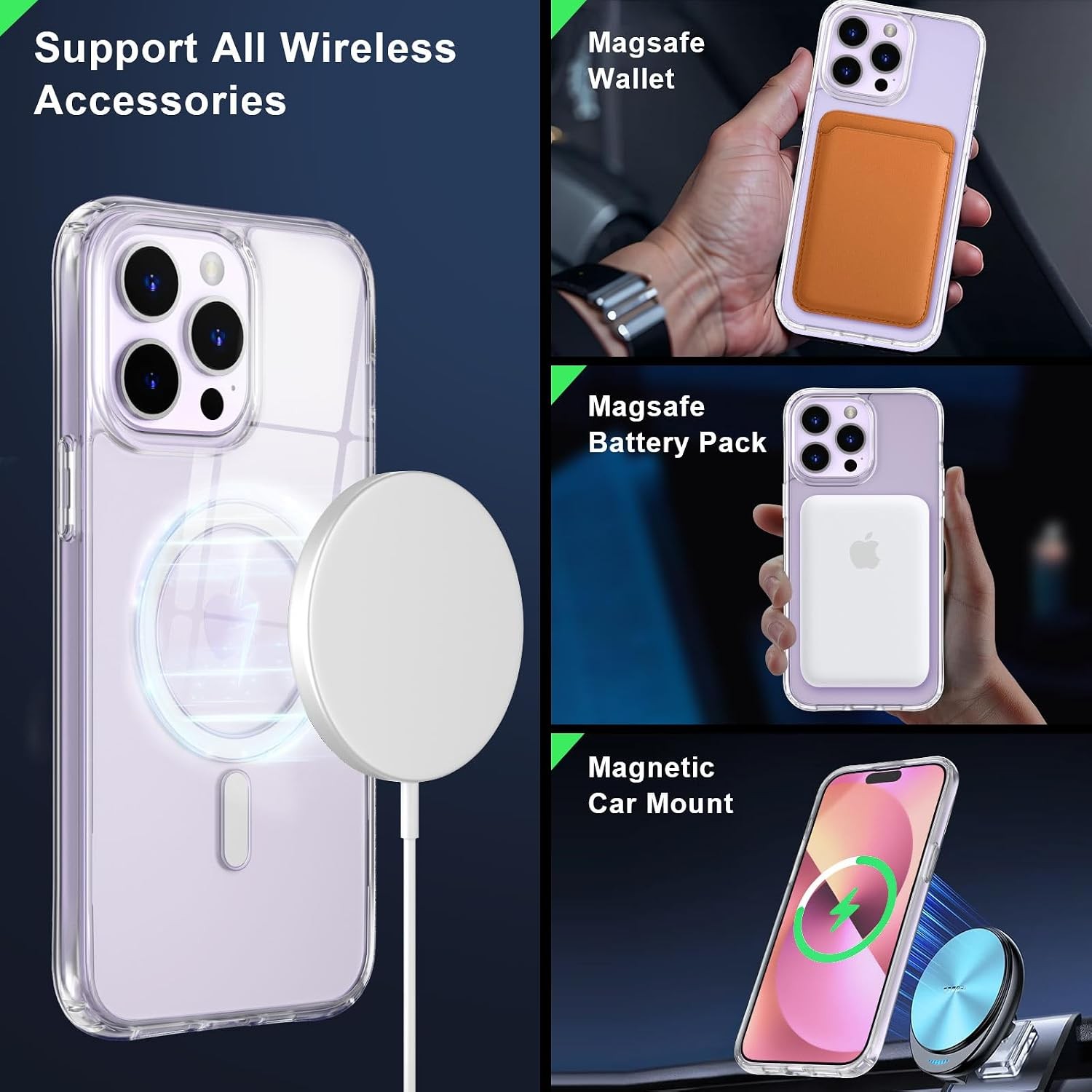 Slim Thin Magnetic Case for iPhone 14 Pro Max [10FT Military Grade Protection] C