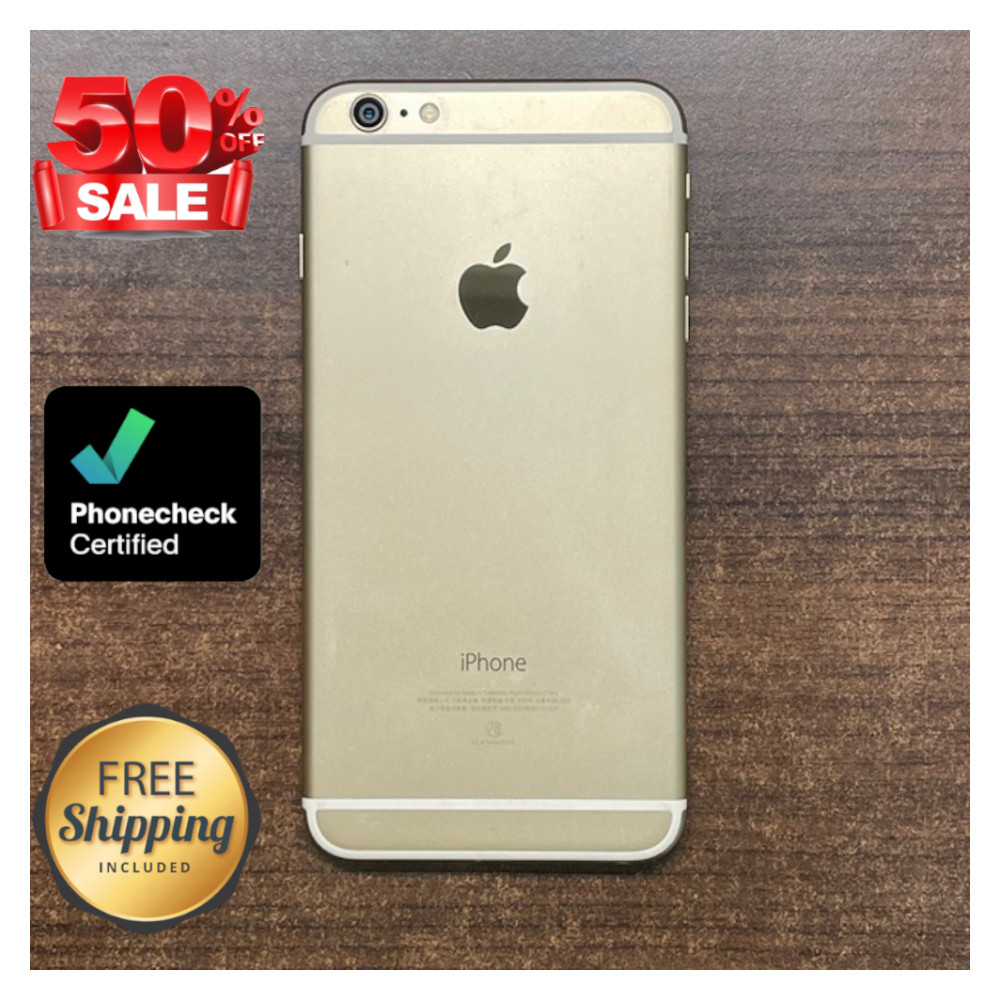 Apple iPhone 6 Plus 5.5in -64GB 16GB- Unlocked Verizon AT&T Gold/Gray Very Good