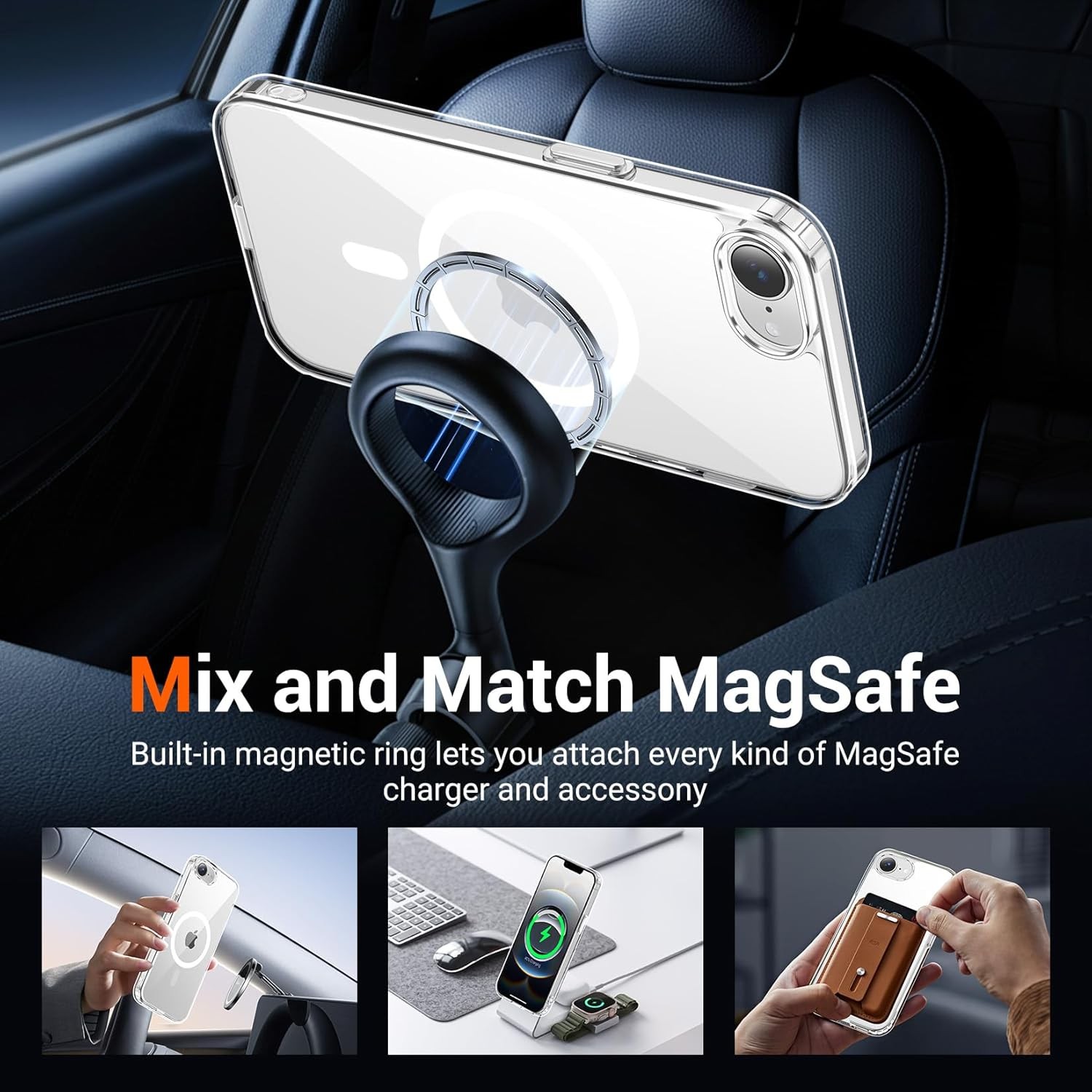 iPhone 17e Case & iPhone 16e Case Clear with Screen Protector, Anti-Yellowing