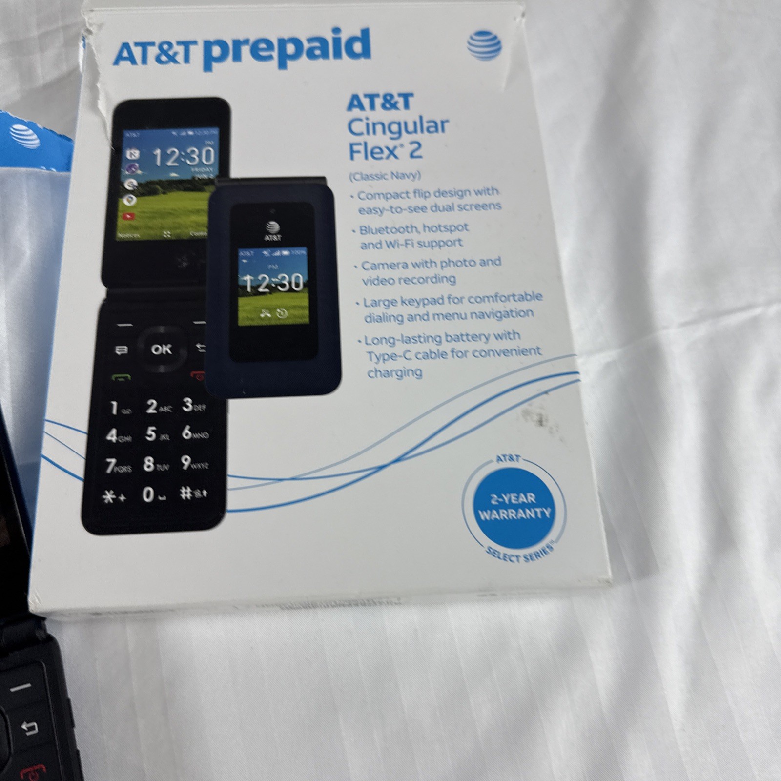 AT&T Prepaid Cingular Flex 2 Senior Flip Phone Easy Use Large Buttons TESTED 2F