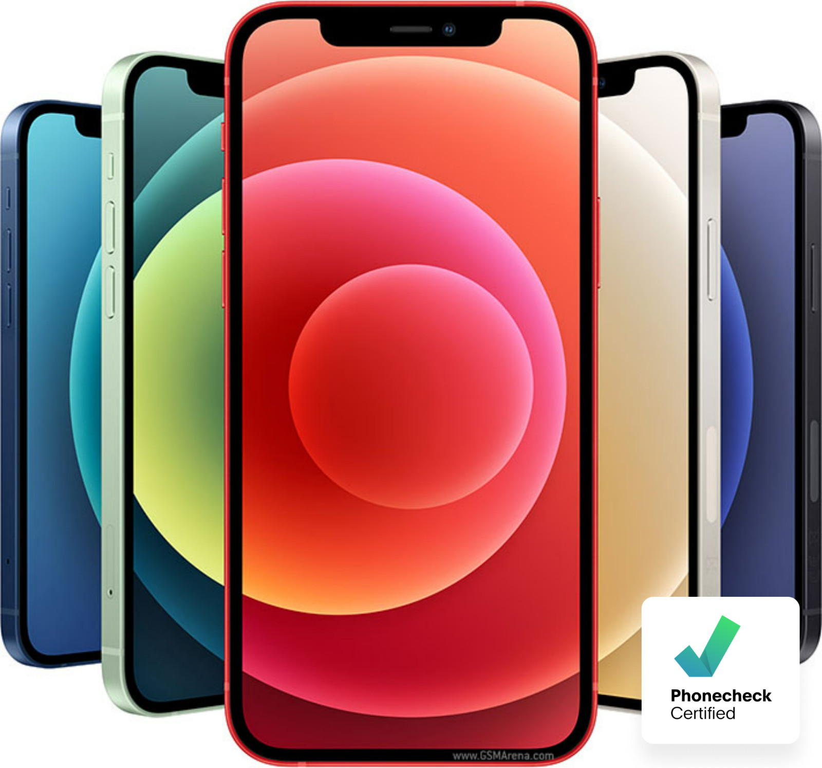 Apple iPhone 12 5G – 64GB/128GB/256GB – Unlocked – 100% Batt – All Colors – GOOD