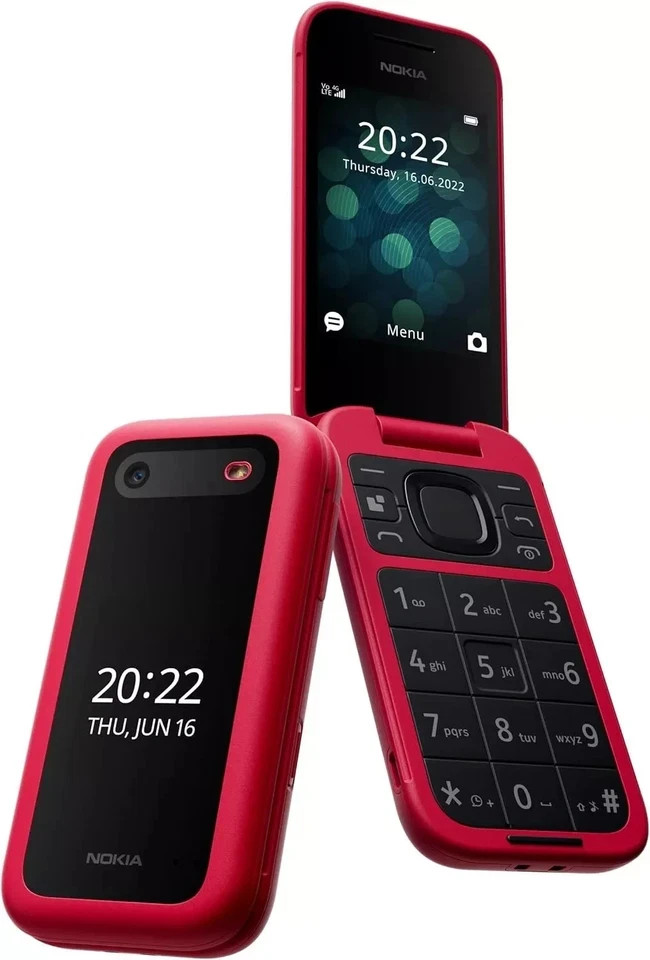 Original Nokia 2660 Flip 4G 2-SIM 128MB+48MP S30+OS Unlocked Flip Mobile Phone