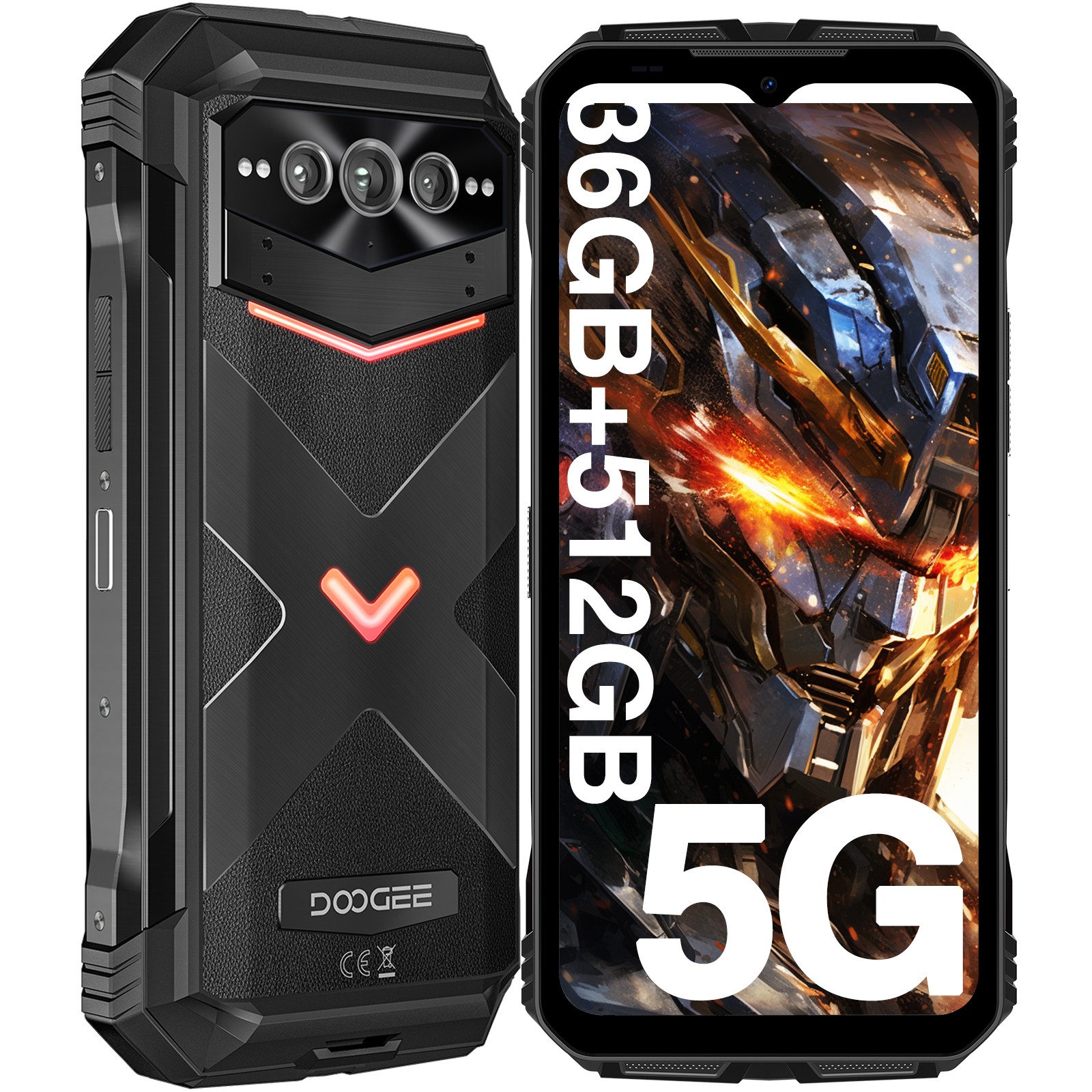 DOOGEE V MAX Plus 5G Rugged Smartphone 22000mAh 36GB+512GB 6.58″ Cell Phone NFC