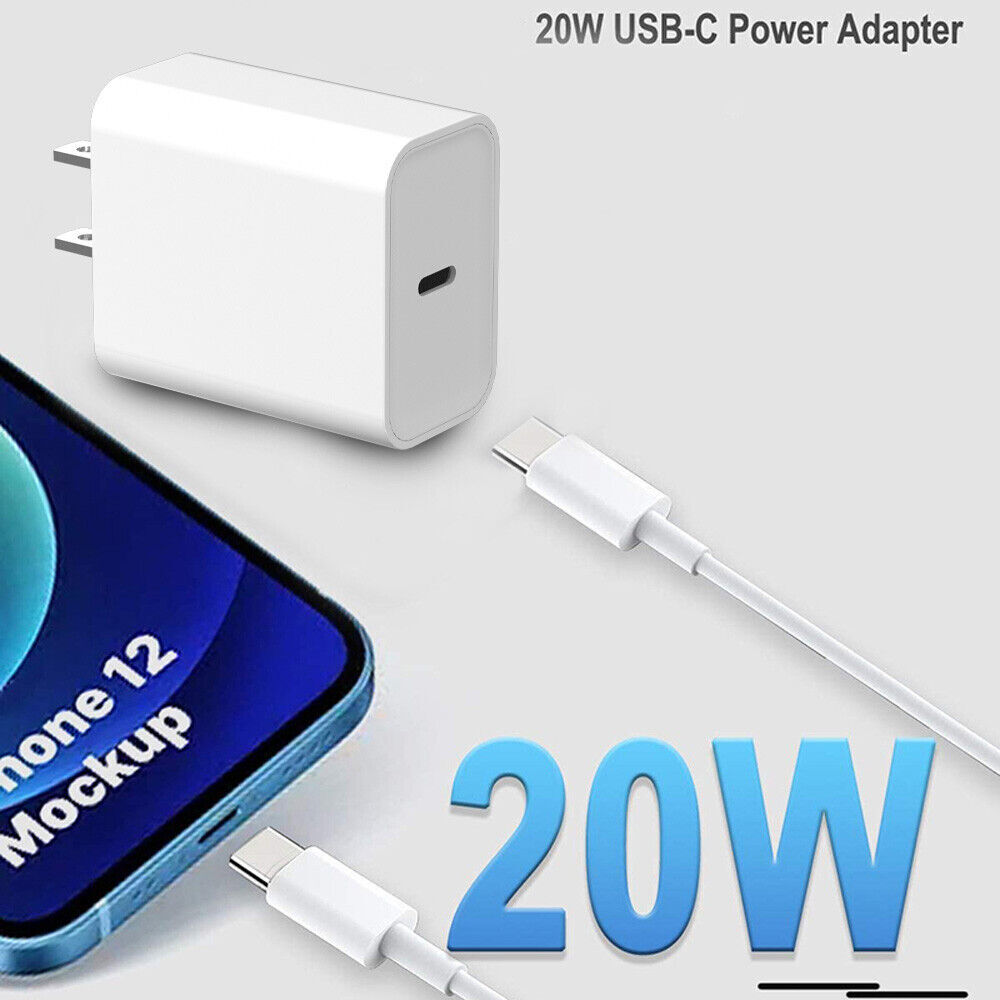 ⚡20W Power Fast Wall Charger Adapter USB-C Charging Cable For iPhone 14 13 12 G