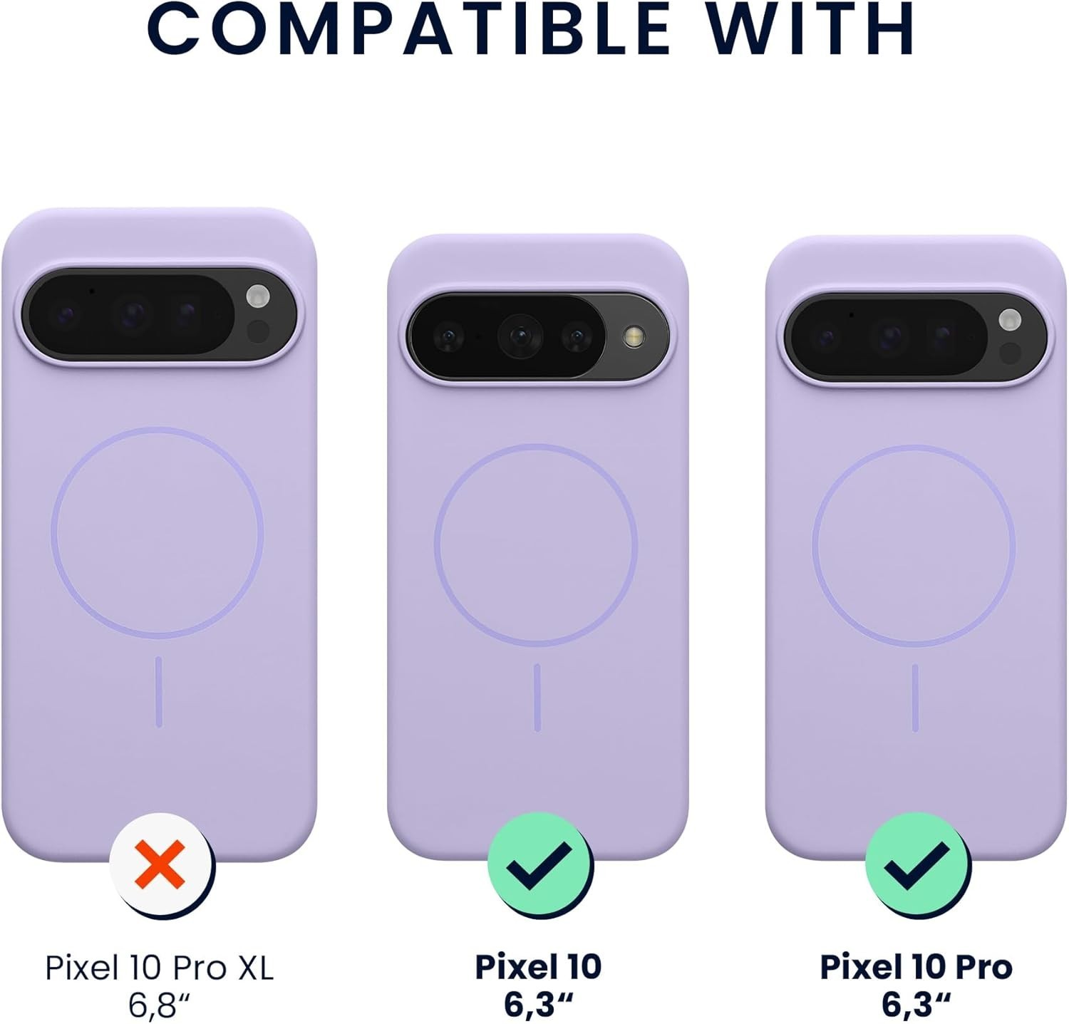 Magnetic Silicone Case for Google Pixel 10 / Pixel 10 Pro – Shockproof, Anti-Sli