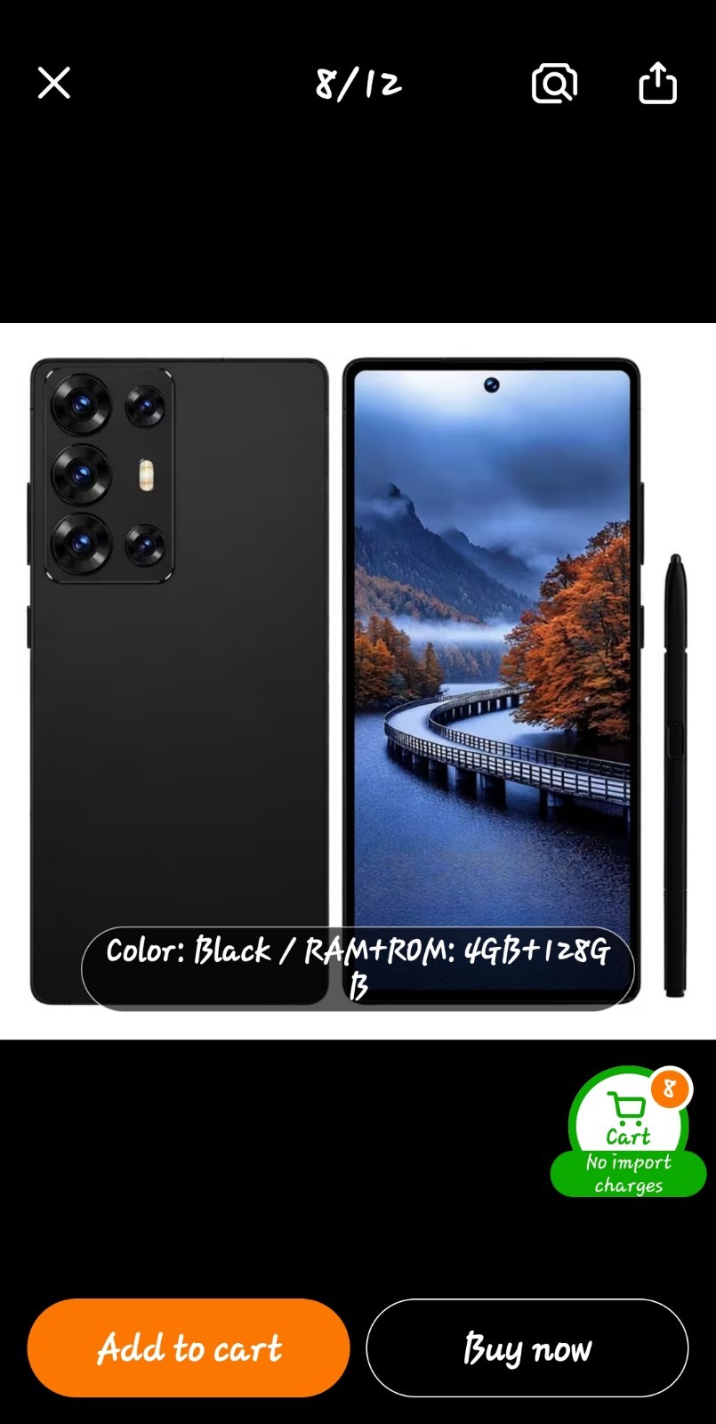 This Black TRUE NOTE Smartphone 8GB of RAM and 256GB STORAGE
