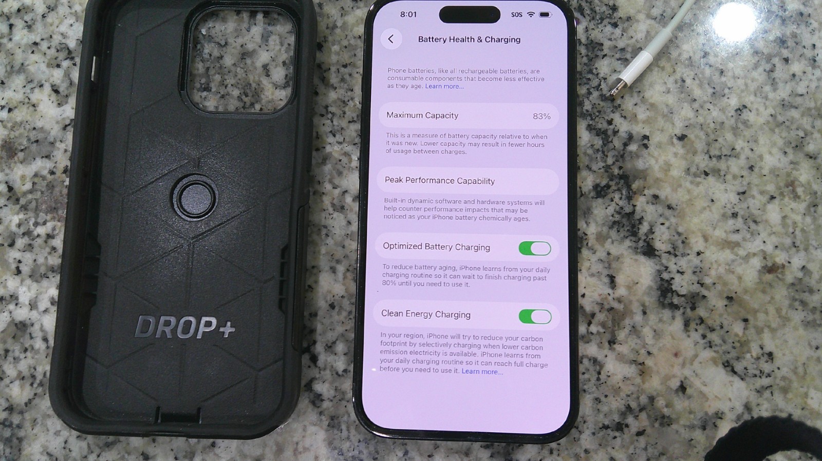 Apple iPhone 14 Pro Space Black 256 GB MQ0N3LL/A Unlocked Battery 83% Health