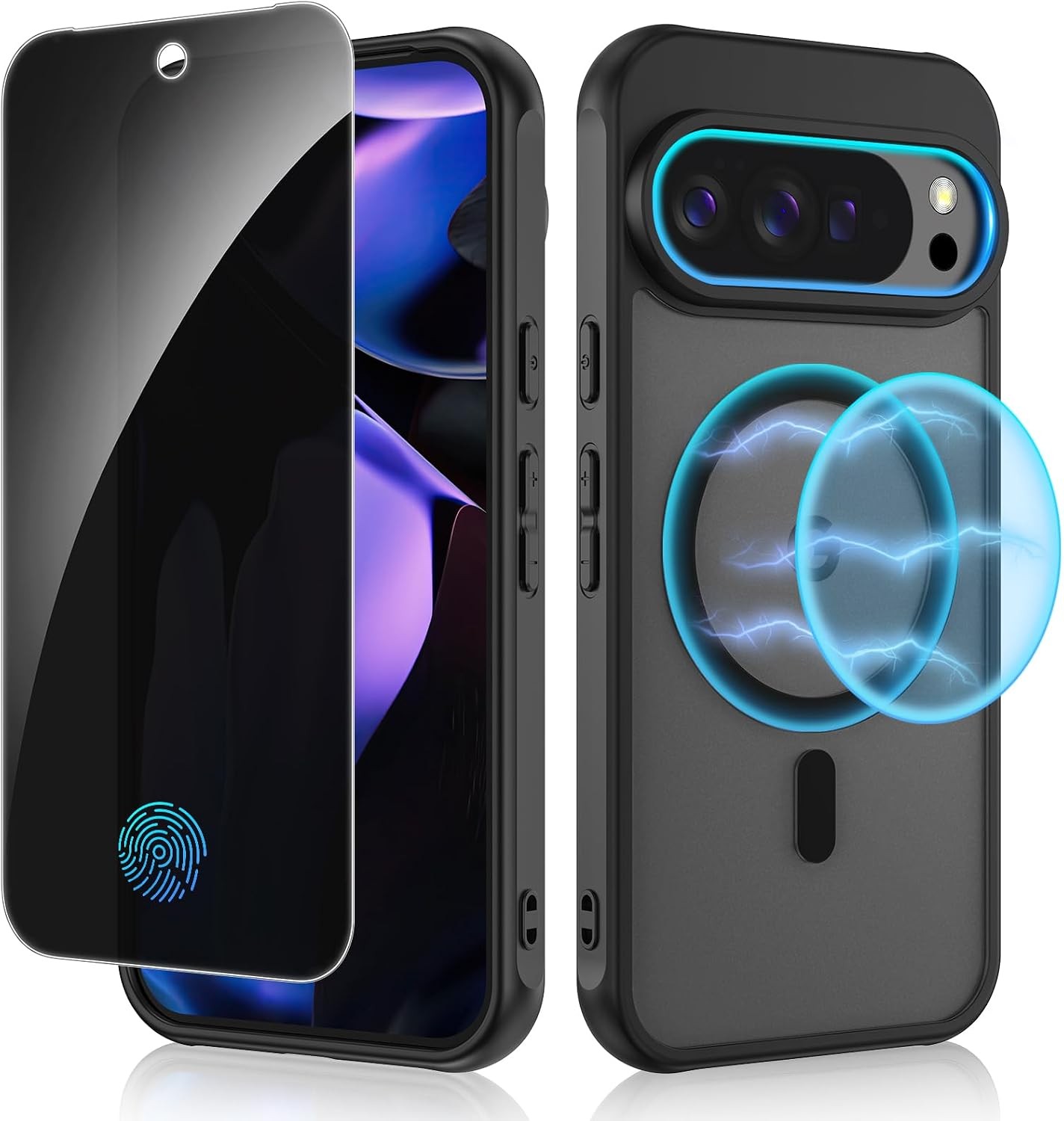 Privacy Screen Protector & Shockproof Case for Google Pixel 10 Pro XL 6.8 Inch
