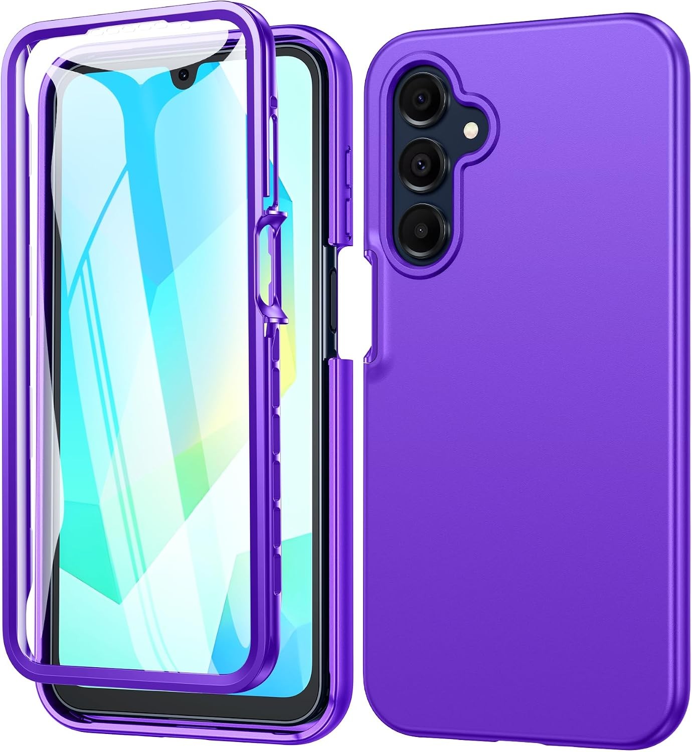 Galaxy A17/A16 5G Phone Case with Built-in Screen Protector, Dual Layer Rugged C